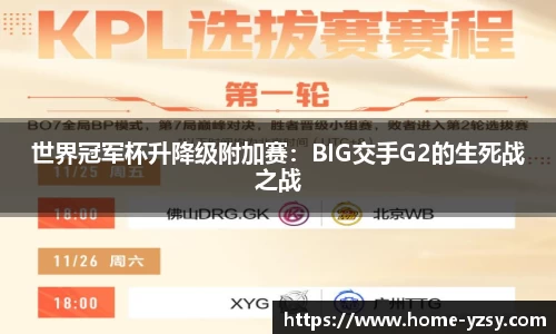 世界冠军杯升降级附加赛:BIG交手G2的生死战之战